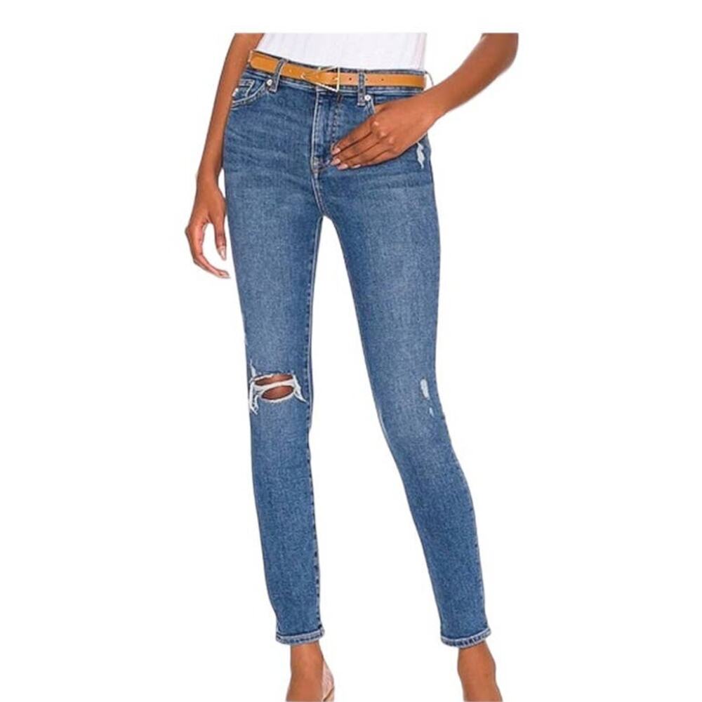 Lovers+Friends jeans Ricky low rise skinny denim blue size 24